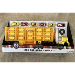 Fao Schwarz Big Cab Auto‎ Hauler Race Car Storage Set With 6 Diecast Cars